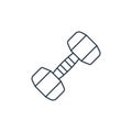 dumbbell vector icon isolated on white background. Outline, thin line dumbbell icon for website design and mobile, app development Royalty Free Stock Photo