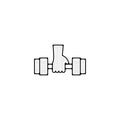 Dumbbell thin line icon. gym Dumbbell Hand Drawn thin line icon