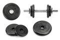 Dumbbell weight plates isolated white background Royalty Free Stock Photo