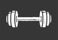 Dumbbell Weight Vintage Icon Logo Isolated Black And White Retro Style Design Clipart