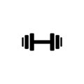 Dumbbell weights symbol or exercise icon in black on isolated white background. EPS 10 vector