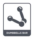 dumbbells bar icon in trendy design style. dumbbells bar icon isolated on white background. dumbbells bar vector icon simple and Royalty Free Stock Photo