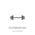 Dumbbells bar icon vector. Trendy flat dumbbells bar icon from gym and fitness collection isolated on white background. Vector Royalty Free Stock Photo