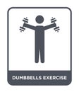 dumbbells exercise icon in trendy design style. dumbbells exercise icon isolated on white background. dumbbells exercise vector