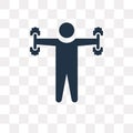 Dumbbells Exercise vector icon isolated on transparent background, Dumbbells Exercise transparency concept can be used web and m