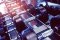 Dumbbells, fitness equipment and accessories, sport, healthy Royalty Free Stock Photo