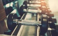 Dumbbells, fitness equipment and accessories, sport, healthy Royalty Free Stock Photo