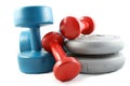 Dumbbells and Free Weights Royalty Free Stock Photo