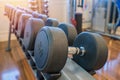 dumbbells in the gym at sports club for exercise and Bodybuilding Royalty Free Stock Photo