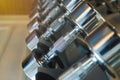 dumbbells in the gym at sports club for exercise and Bodybuilding Royalty Free Stock Photo