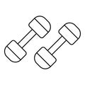 Dumbbells icon, outline style