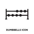 Dumbbells icon vector isolated on white background, logo concept Royalty Free Stock Photo