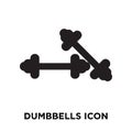 Dumbbells icon vector isolated on white background, logo concept Royalty Free Stock Photo