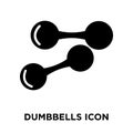 Dumbbells icon vector isolated on white background, logo concept Royalty Free Stock Photo