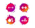 Dumbbells icons. Fitness sport symbols. Vector Royalty Free Stock Photo