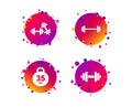 Dumbbells icons. Fitness sport symbols. Vector Royalty Free Stock Photo