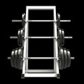 Dumbbells on a rack for storing vultures. 3d Royalty Free Stock Photo