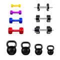 Dumbbells Realistic Set Royalty Free Stock Photo