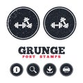 Dumbbells sign icon. Fitness sport symbol.