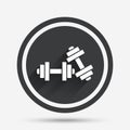 Dumbbells sign icon. Fitness sport symbol.