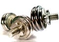 Dumbell with discs Royalty Free Stock Photo