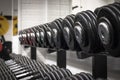 Dumbells in the rack