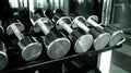 Dumbells row in gym Royalty Free Stock Photo