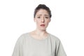 Dumbfounded affronted young woman frowning with disbelief Royalty Free Stock Photo