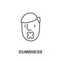 Dumbness icon. Simple line element Dumbness symbol for templates, web design and infographics