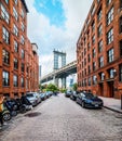 DUMBO district in Brooklyn. New York, USA Royalty Free Stock Photo