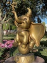 Dumbo`s Fab 50th Statue Outside Cinderella`s Castle, Orlando, FL Royalty Free Stock Photo