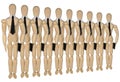 Dummies in a row - more of the same men Royalty Free Stock Photo