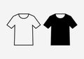 T-shirt shapes outline and silhouette