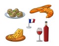 French foods assortment