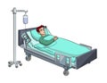 Man resting in a hospital bed Royalty Free Stock Photo