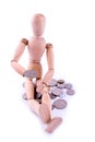 Dummy with coins