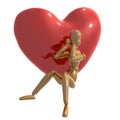 Dummy figure desperately waiting for love Royalty Free Stock Photo