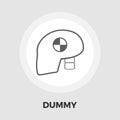 Dummy head for crash test flat icon