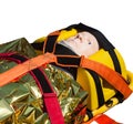 Dummy immobilized on a stretcher Royalty Free Stock Photo