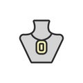 Dummy, necklace icon. Simple color with outline vector elements of shopping center icons for ui and ux, website or mobile