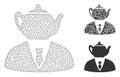 Dummy Person Vector Mesh Network Model and Triangle Mosaic Icon Royalty Free Stock Photo