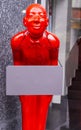 mannequin. Dummy with the plate on a neck. Red model