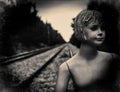 Dummy on railway tracks Royalty Free Stock Photo