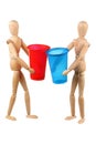 Dummys with cups Royalty Free Stock Photo