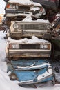 Dump cars in Russia in the winter