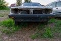 A dump of disassembled cars. Old cars for disassembly and repair. Close-up details of the auto accident field