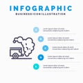 Dump, Environment, Garbage, Pollution Line icon with 5 steps presentation infographics Background