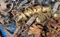 Dump of rusty metal, metal structures and scrap metal texture. Concept non-ferrous scrap metal processing ecology and