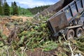 Dump Trailer Dumping Limbs Royalty Free Stock Photo