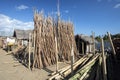 The dump treated wood for fencing Madagascar Royalty Free Stock Photo